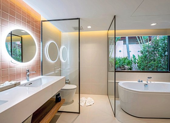 Baan Samui Resort - Wohnbeispiel Bad (Zimmercodierung WI1)
