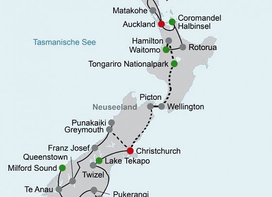 Rundreise Erlebnis Neuseeland auf Schiene und Straße