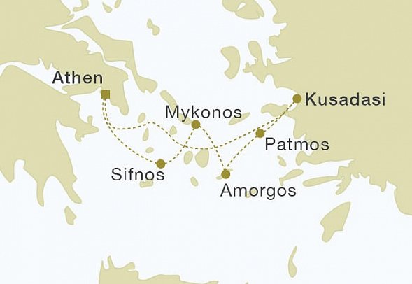 Östliches Mittelmeer & Türkei mit Star Flyer - Routenkarte