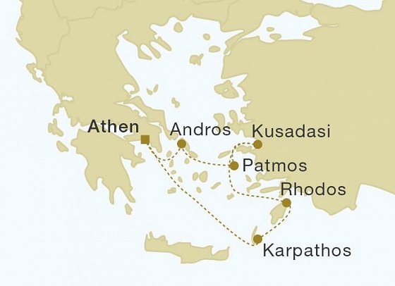 Griechische Inseln mit Star Flyer - Routenkarte