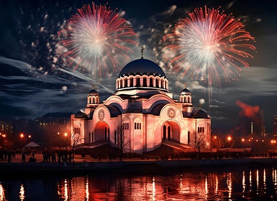 Städtereise Belgrad mit EXPO - Sava Tempel in Belgrad, KI-generiert