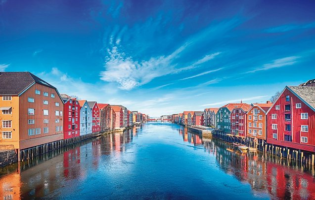 Postschiffroute ab/ bis Bergen bis zum Nordkap - Trondheim