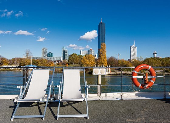 MS Nestroy - Gansl Kreuzfahrt nach Bratislava - Blick vom Freideck