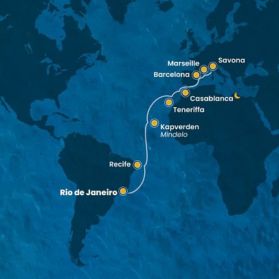 Brasilien bis Italien mit Costa Favolosa