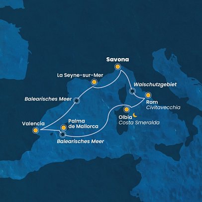 Highlights des westlichen Mittelmeers mit Costa Pacifica