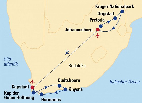 Rundreise Südafrika - Vom Kruger-Nationalpark zum Tafelberg