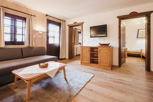 Naturel Hotels & Resorts Dorf SCHÖNLEITN - Wohnbeispiel Appartement Felsenfest 3 Raum (Zimmercodierung OF1)