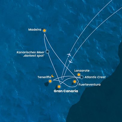 Kanaren & Madeira mit Costa Smeralda - Routenkarte