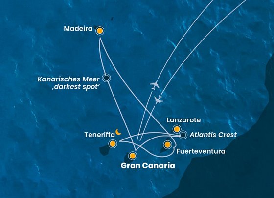 Kanaren & Madeira mit Costa Smeralda - Routenkarte