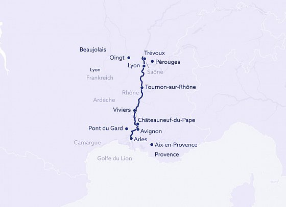Genussvolles Südfrankreich mit BIJOU DU RHÔNE - Routenkarte