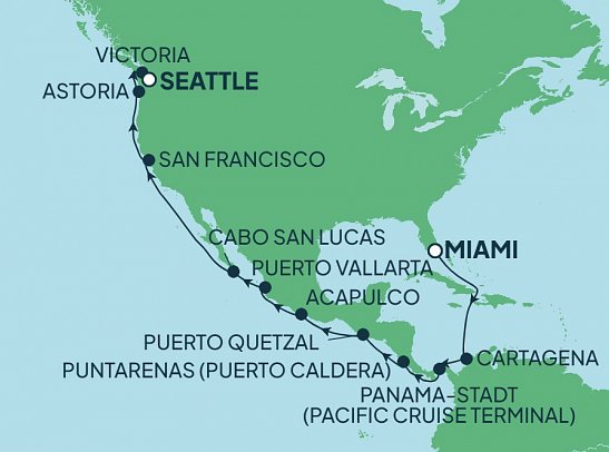 Florida bis Seattle mit Norwegian Encore