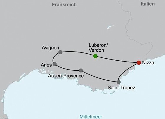 Rundreise Die schönsten Seiten Südfrankreichs - Provence und Cote d´Azur