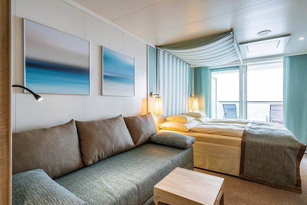 Von Mallorca über Portugal nach Hamburg mit AIDAperla - Beispiel Verandakabine Komfort (Zimmercodierung KV2)
