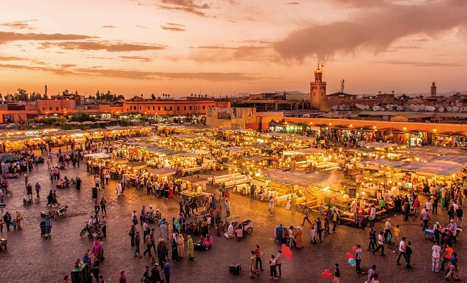 Höhepunkte Marokkos - Djemaa el Fna, Marrakesch