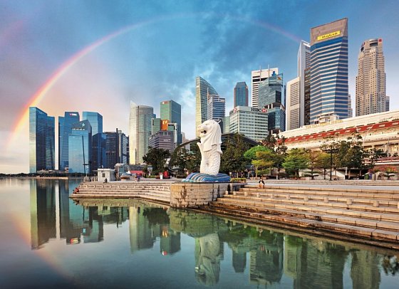 Singapur bis Hongkong mit Norwegian Jade - Merlionbrunnen