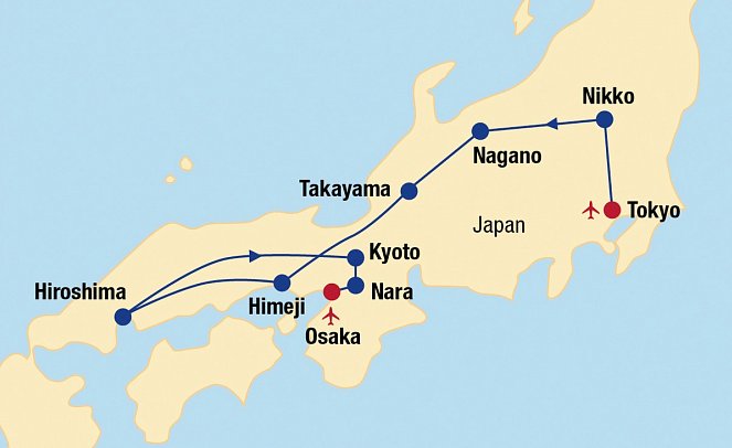 Japan Rundreise von Tokyo nach Osaka