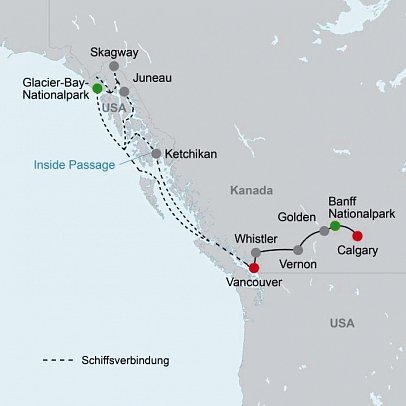Westkanada Rundreise & Alaskakreuzfahrt
